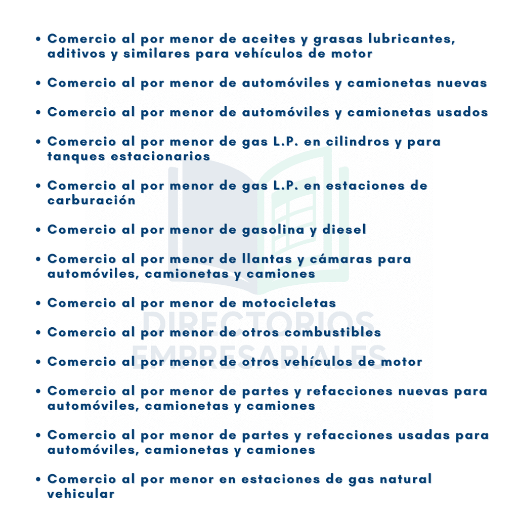 Base de Datos Empresarial de Comercio Minorista de Automotriz y Combustibles 2025 - 37,611 Negocios