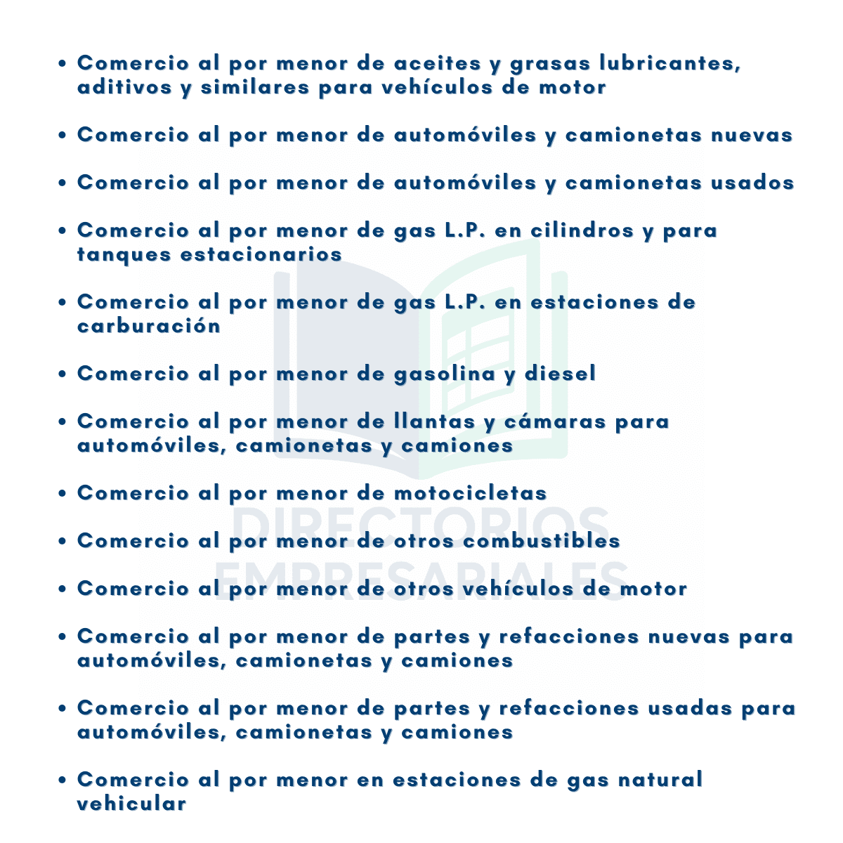 Directorio de Empresas de Comercio Minorista de Automotriz y Combustibles 2025 - 37,611 Negocios
