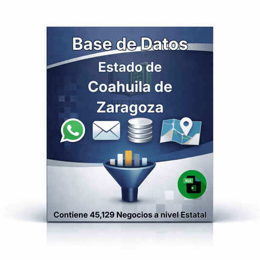 Directorio de Empresas del Estado de Coahuila de Zaragoza 2026 - 45,129 Empresas u organizaciones.