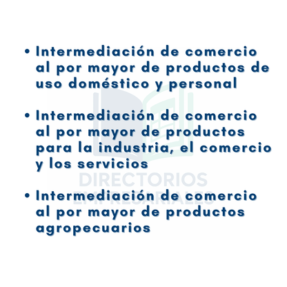 Directorio de Empresas de Intermediarios mayoristas 2025 - 234 Negocios