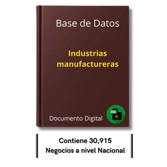 Directorio de Empresas de Industria de Manufactura 2025 - 30,915 Empresas u organizaciones.