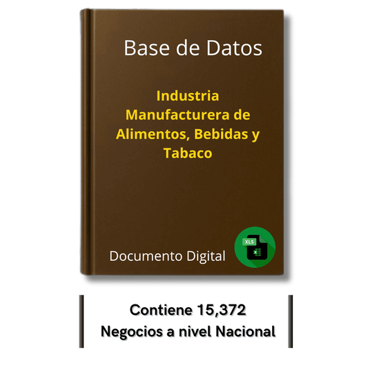 Directorio de Empresas de Manufactura de Alimentos, Bebidas y Tabaco 2025 - 15,372 Negocios