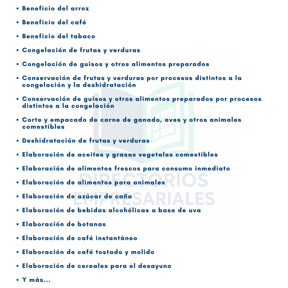 Base de Datos Empresarial de Manufactura de Alimentos, Bebidas y Tabaco 2025 - 15,372 Negocios