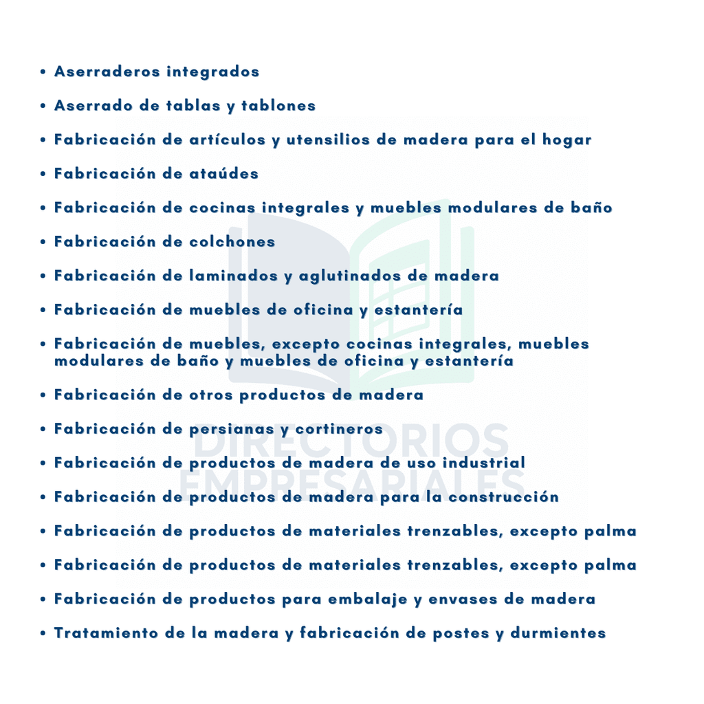 Base de Datos Empresarial de Manufactura de Madera y Productos de Madera 2025 - 6,204 Negocios