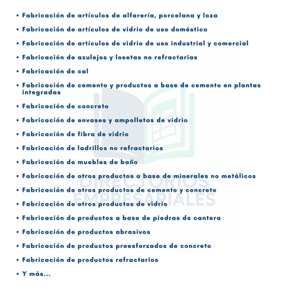 Directorio de Empresas de Manufactura de Minerales No Metálicos (Vidrio, Cerámica, Cemento) 2025 - 2,950 Negocios