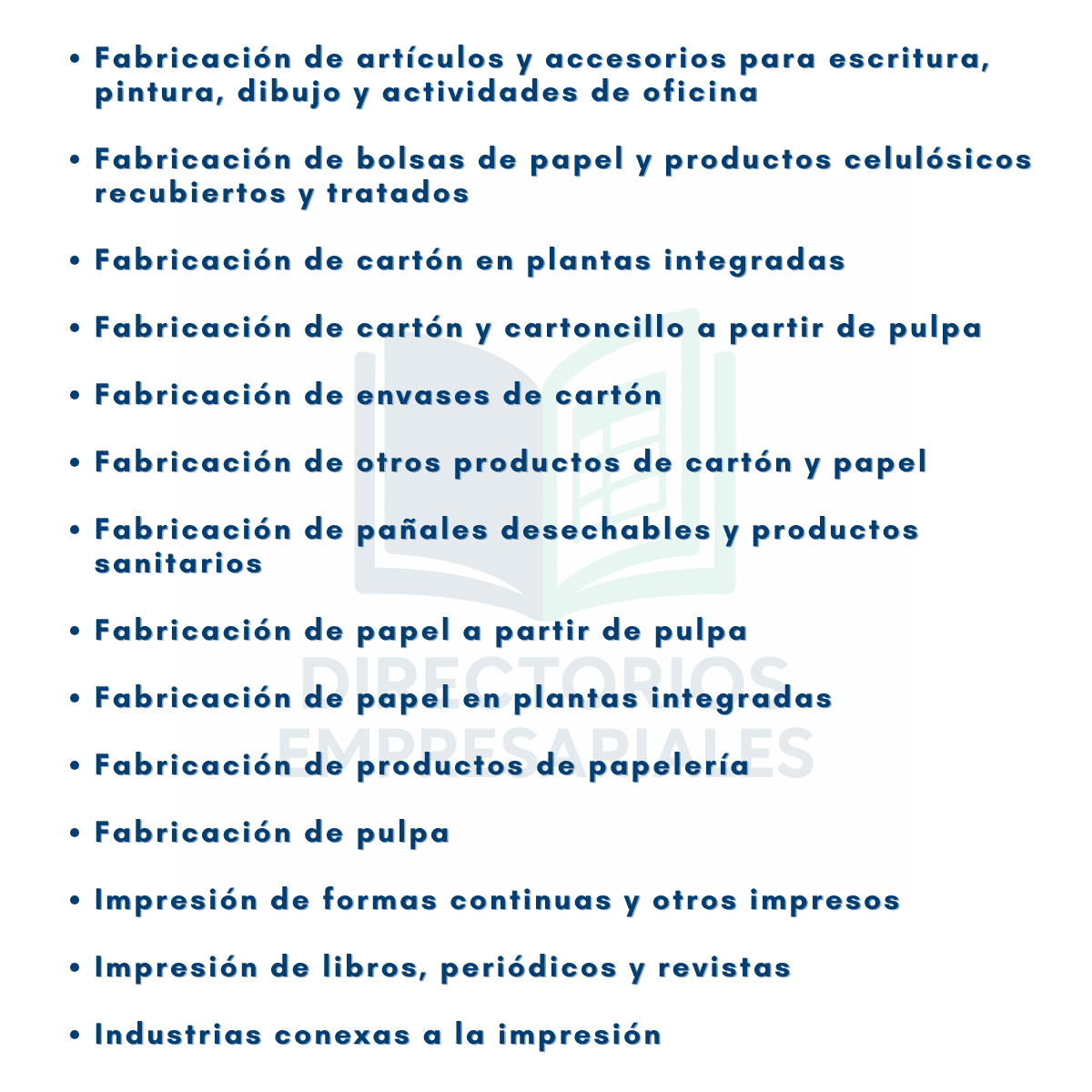 Base de Datos Empresarial de Manufactura de Papel, Impresión y Productos Conexos 2025 - 11,278 Negocios