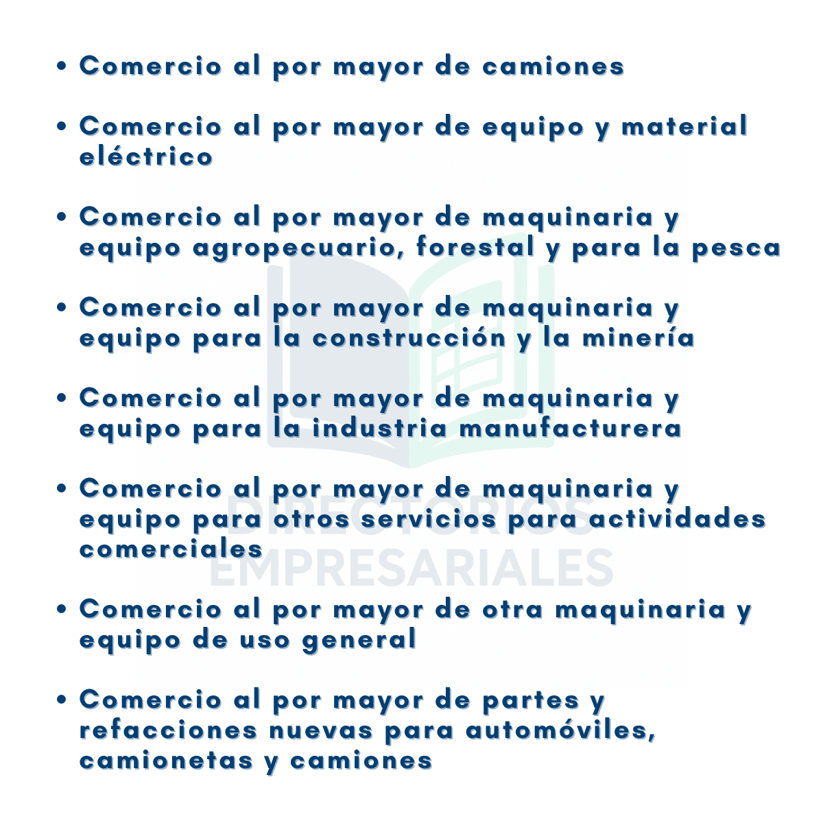 Directorio de Empresas de Comercio Mayorista de Maquinaria, Equipo y Refacciones 2025 - 17,938 Negocios