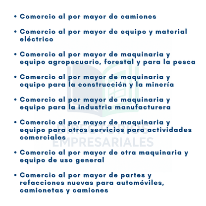 Directorio de Empresas de Comercio Mayorista de Maquinaria, Equipo y Refacciones 2025 - 17,938 Negocios