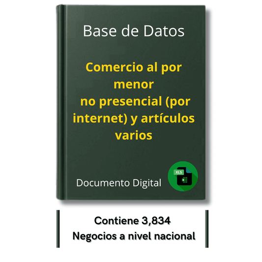 Directorio de Empresas de Comercio Minorista de No Presencial y Artículos Varios 2025 - 3,834 Negocios