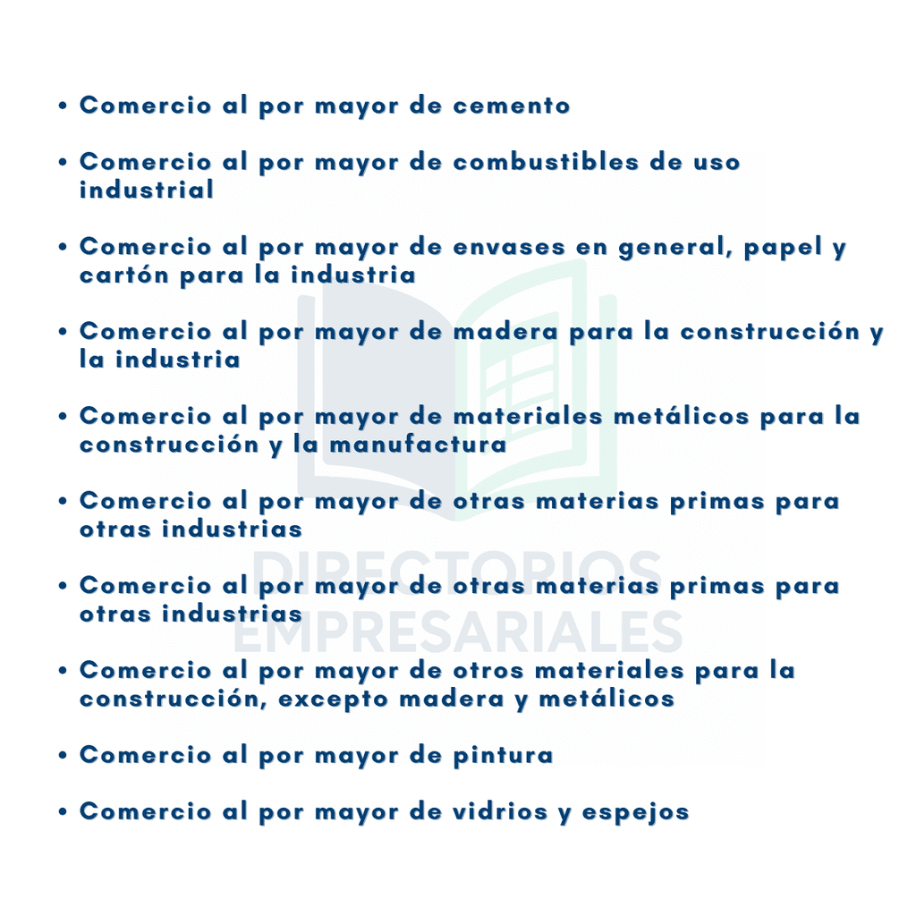 Base de Datos Empresarial de Comercio Mayorista de Suministros para la Industria y Construcción 2025 - 15,202 Negocios